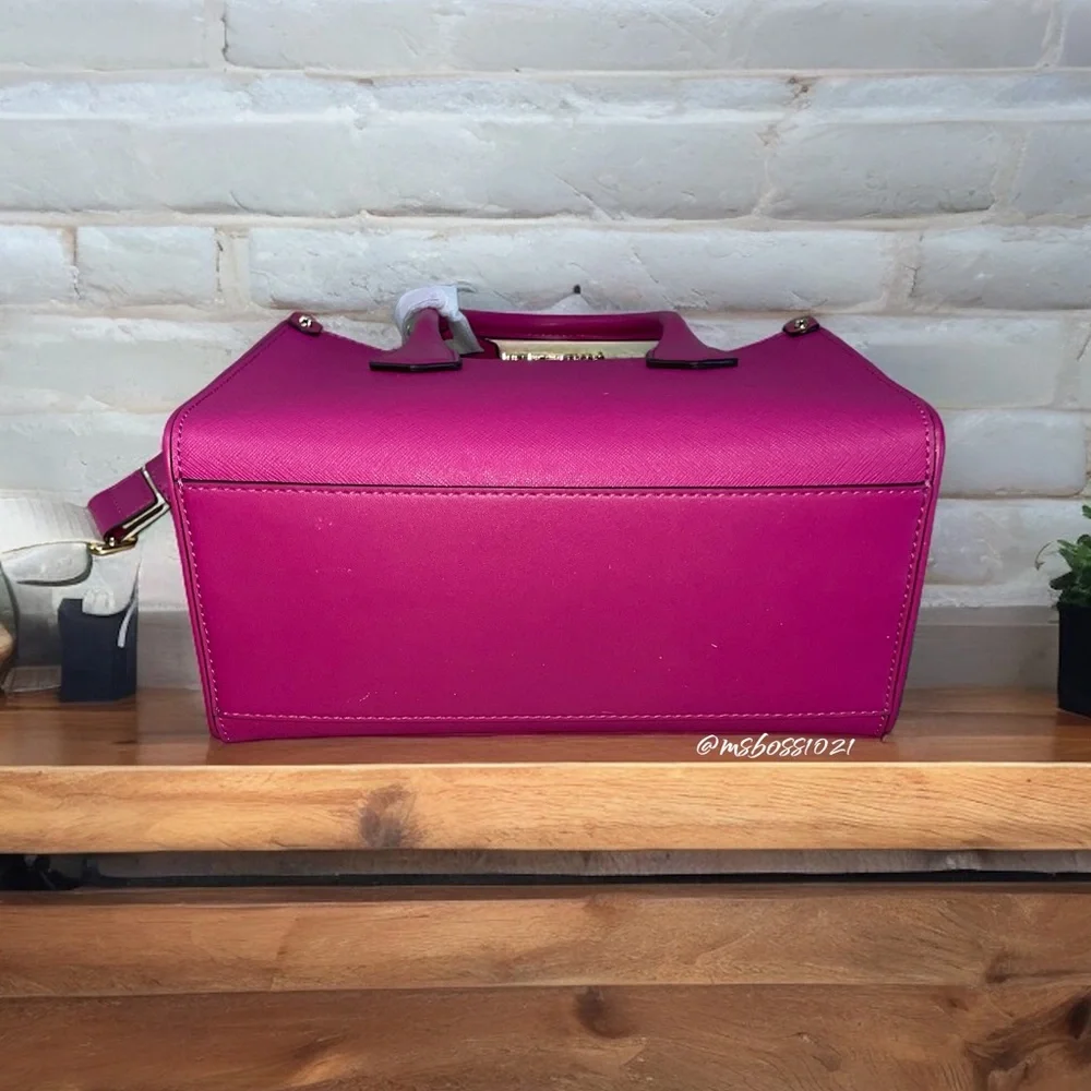 Michael Kors Maple Small Satchel in Deep Fuchsia NWT - Picture 10 of 13